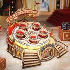 Tilt-A-Whirl DIY Music Box 3D Wooden Puzzle - 3D Wooden Puzzle by Extoril