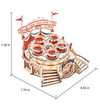 Tilt-A-Whirl DIY Music Box 3D Wooden Puzzle - 3D Wooden Puzzle by Extoril