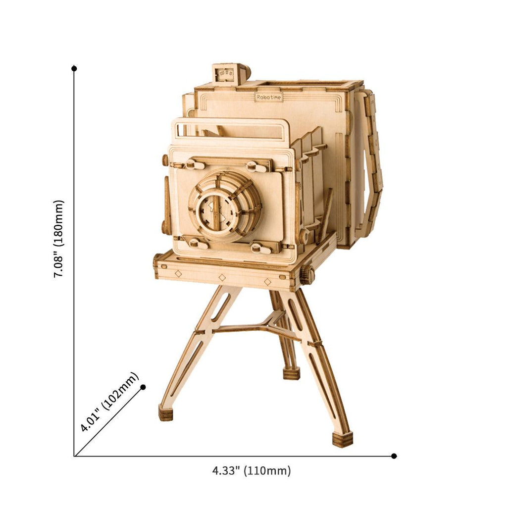 Vintage Camera 3D Wooden Puzzle - 3D Wooden Puzzle by Extoril