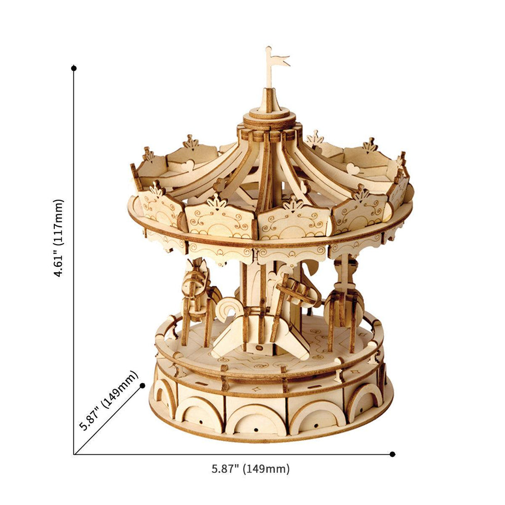 Vintage Carousel 3D Wooden Puzzle - 3D Wooden Puzzle by Extoril