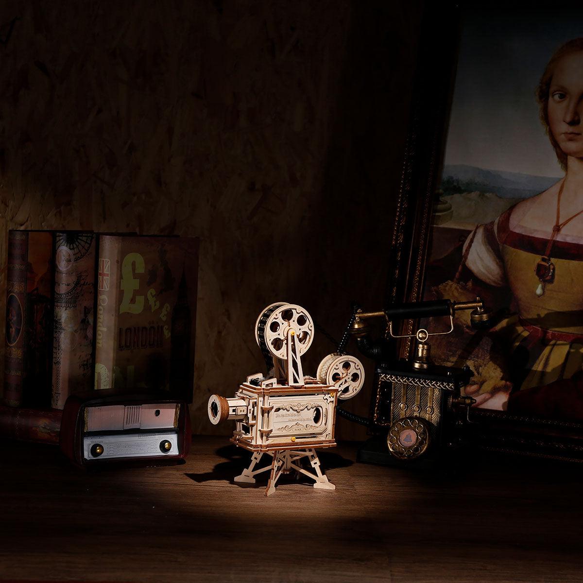 Vintage Vitascope - DIY Wooden Movie Projector - 3D Wooden Puzzle by Extoril