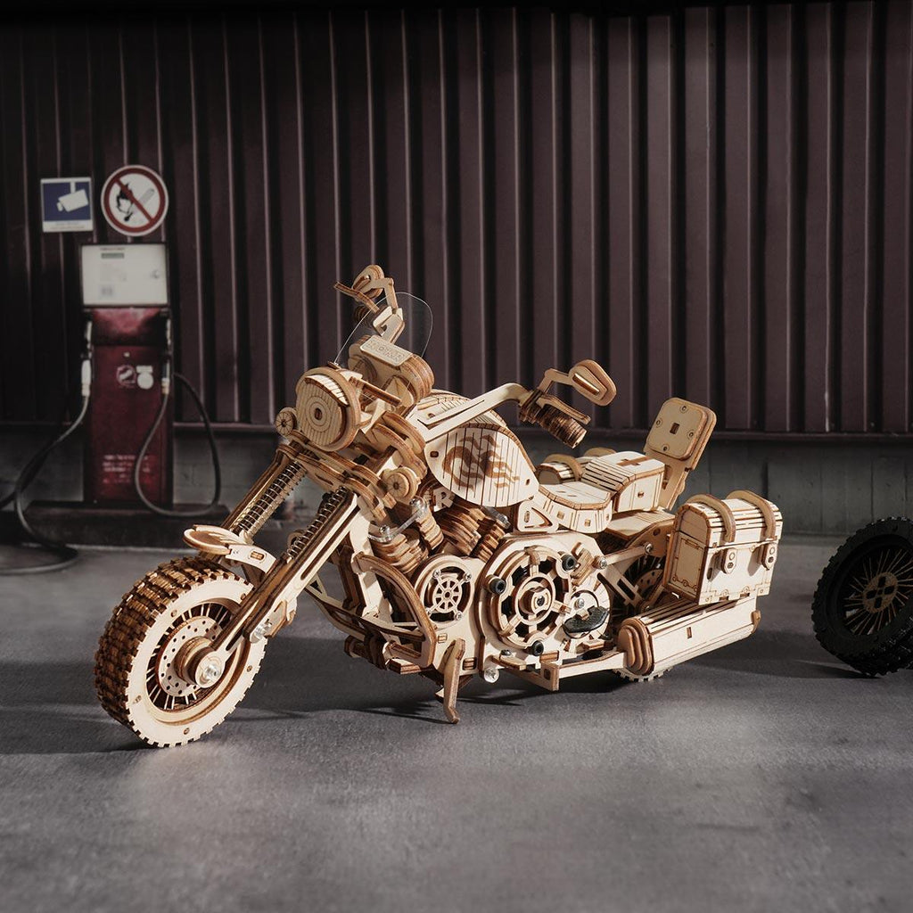 Wild West Cruiser 3D Wooden Motorcycle Puzzle - 3D Wooden Puzzle by Extoril