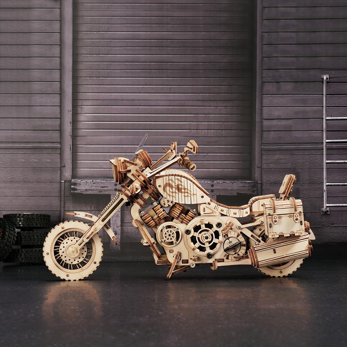 Wild West Cruiser 3D Wooden Motorcycle Puzzle - 3D Wooden Puzzle by Extoril