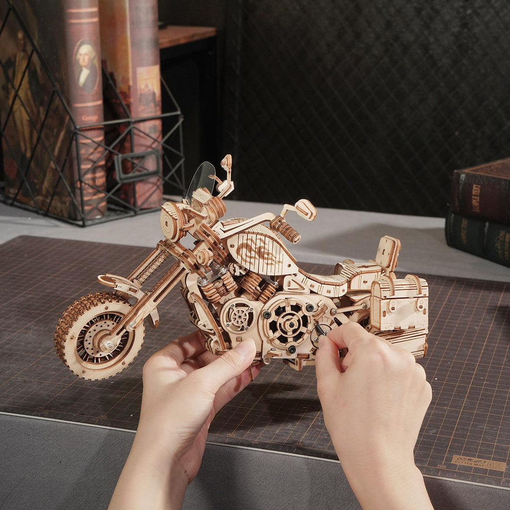 Wild West Cruiser 3D Wooden Motorcycle Puzzle - 3D Wooden Puzzle by Extoril