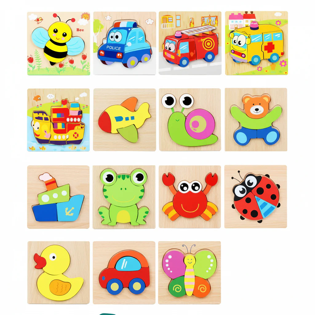 Chunky 3D Wooden Puzzle for Toddlers - 3D Wooden Puzzle by Extoril