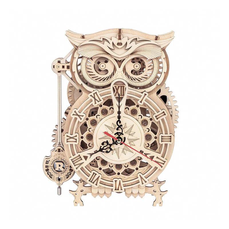 Nightwatch Owl Mechanical Timer Clock - 3D Wooden Puzzle by Extoril