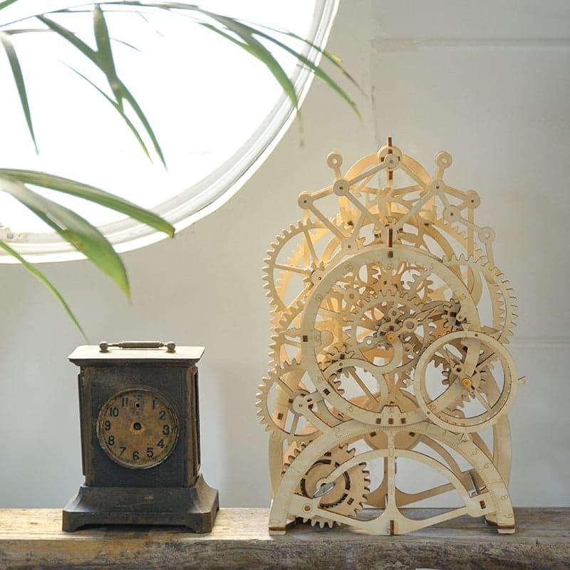 Temporal Craftsman Functional Wooden Pendulum Clock Kit - 3D Wooden Puzzle by Extoril