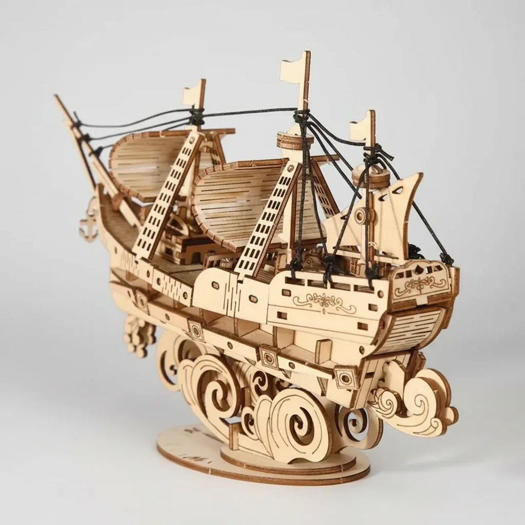 Sailling Ship 3D Wooden Puzzle Decor - 3D Wooden Puzzle by Extoril