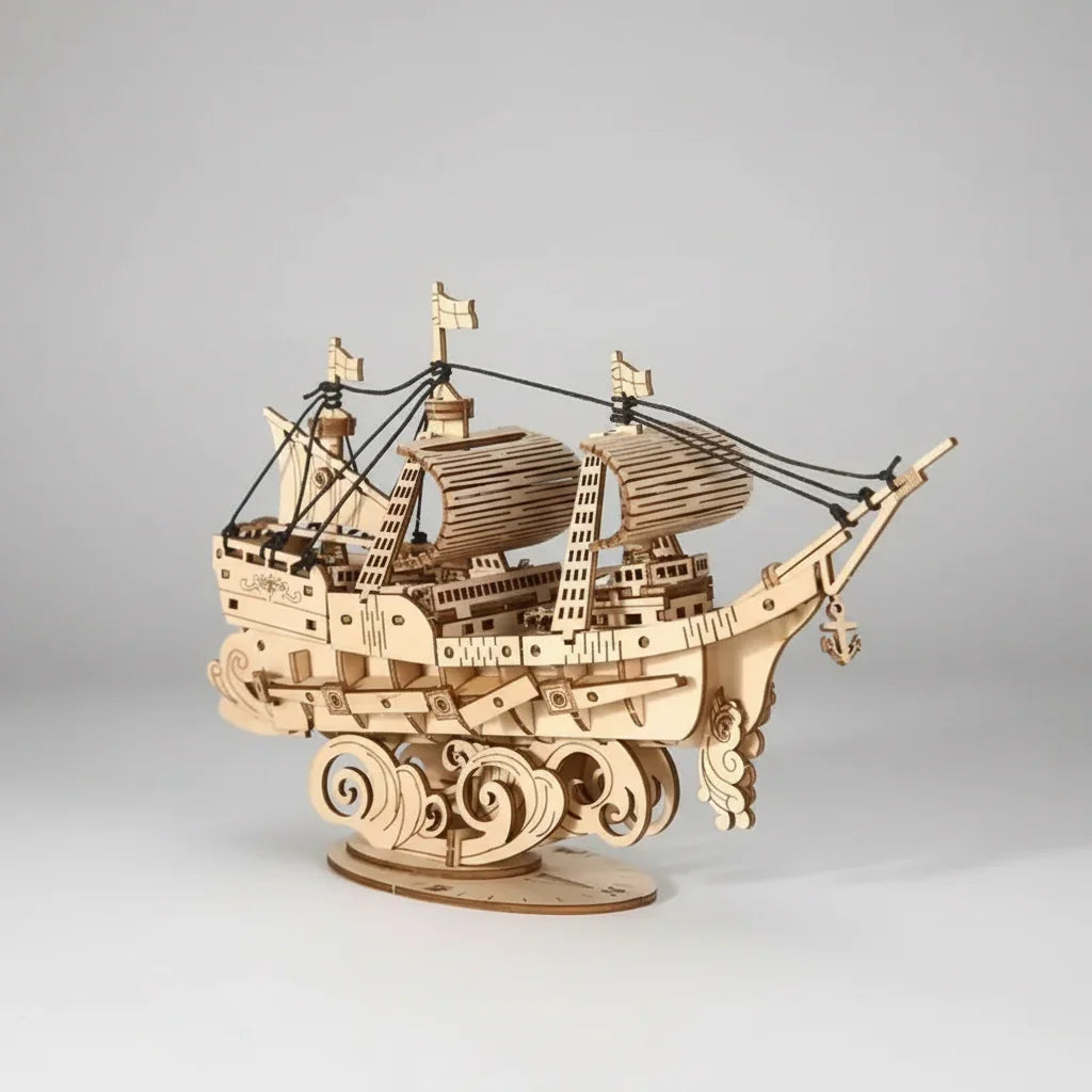 Sailling Ship 3D Wooden Puzzle Decor - 3D Wooden Puzzle by Extoril