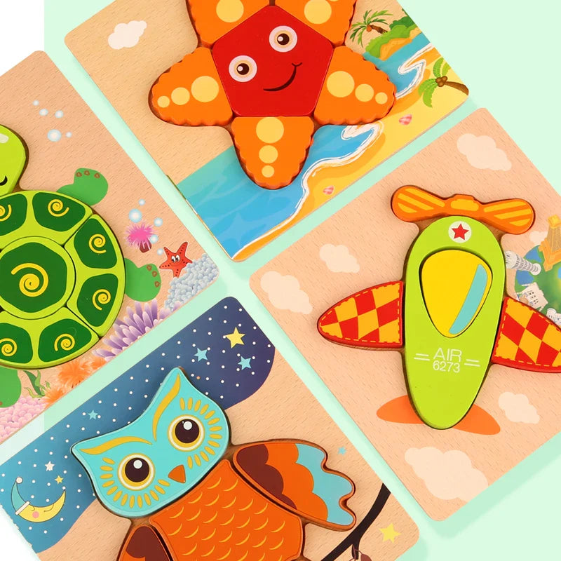 Chunky 3D Wooden Puzzle for Toddlers - 3D Wooden Puzzle by Extoril