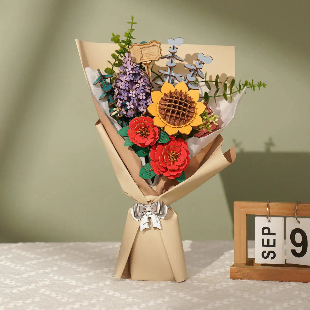 Eternal Bloom 3D Wooden Puzzle Bouquet - DIY Flower by Extoril