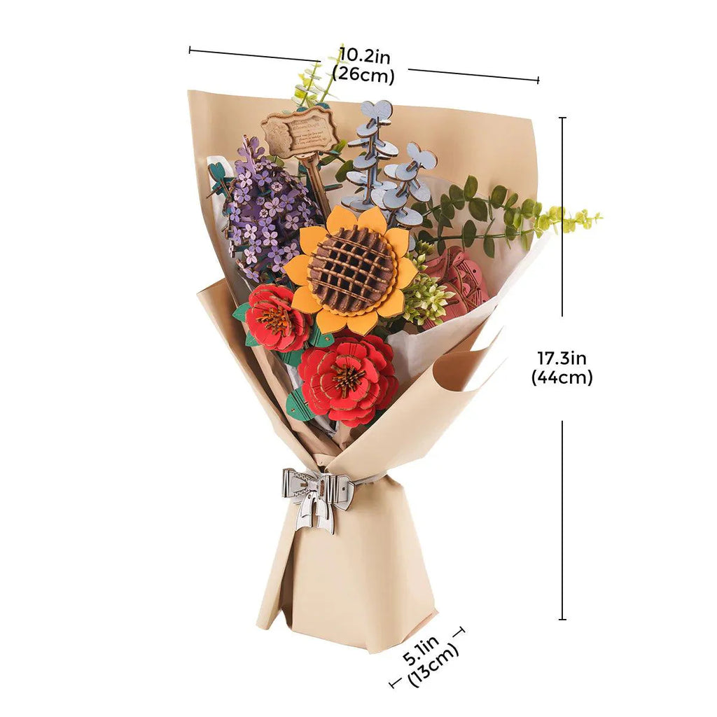 Eternal Bloom 3D Wooden Puzzle Bouquet - DIY Flower by Extoril