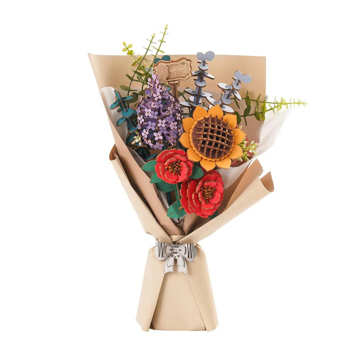 Eternal Bloom 3D Wooden Puzzle Bouquet - DIY Flower by Extoril