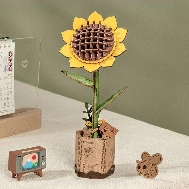 Eternal Bloom 3D Wooden Puzzle Bouquet - DIY Flower by Extoril