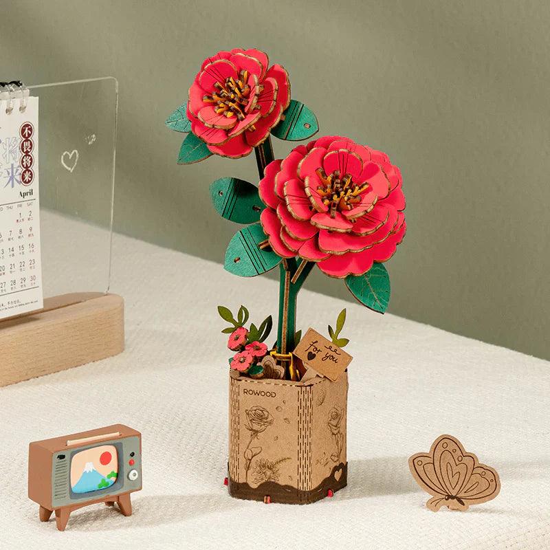 Eternal Bloom 3D Wooden Puzzle Bouquet - DIY Flower by Extoril