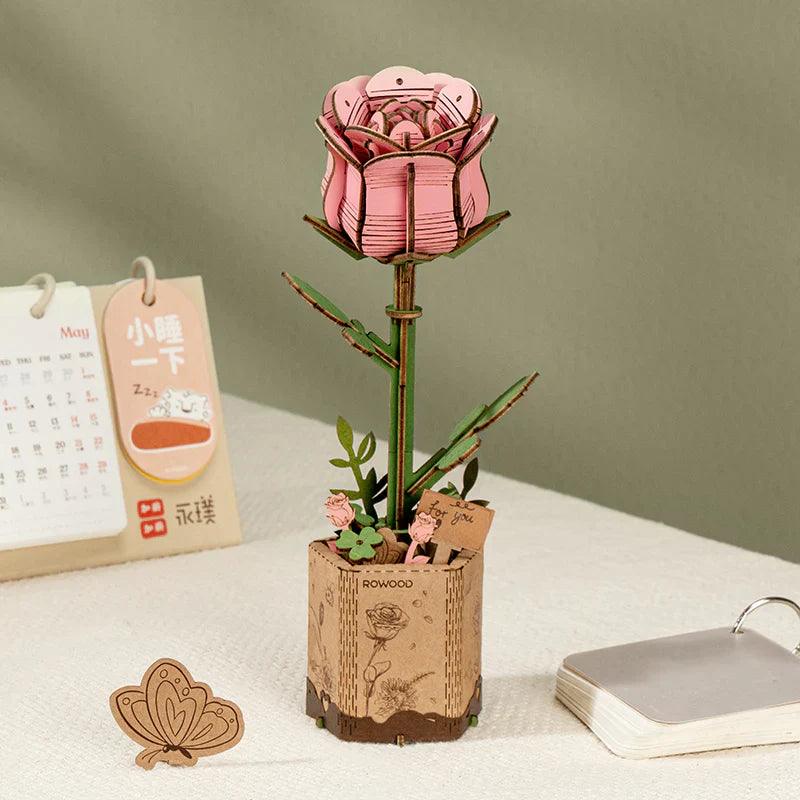 Eternal Bloom 3D Wooden Puzzle Bouquet - DIY Flower by Extoril