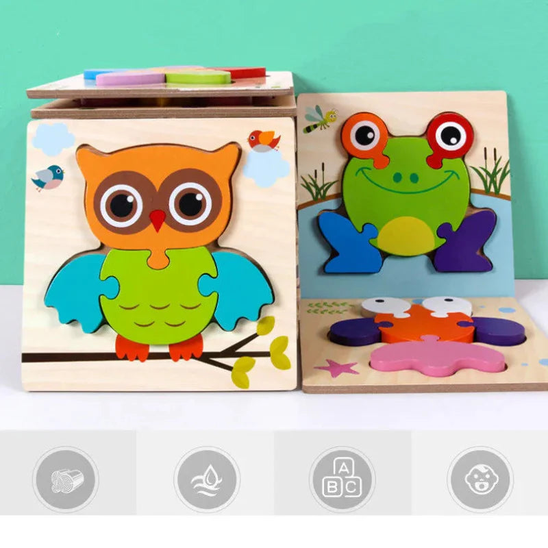 Chunky 3D Wooden Puzzle for Toddlers - 3D Wooden Puzzle by Extoril