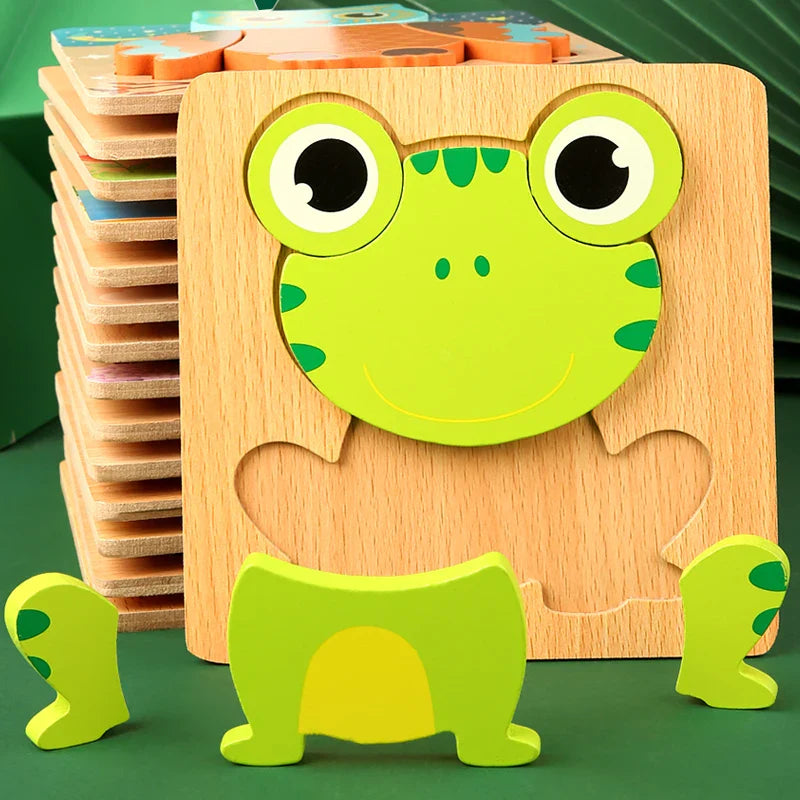 Chunky 3D Wooden Puzzle for Toddlers - 3D Wooden Puzzle by Extoril