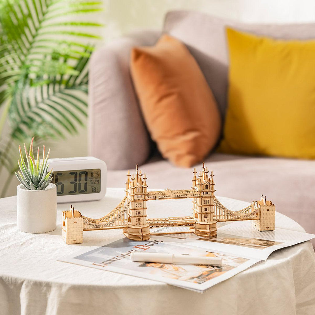 Illuminated Tower Bridge 3D Wooden Puzzle - 3D Wooden Puzzle by Extoril