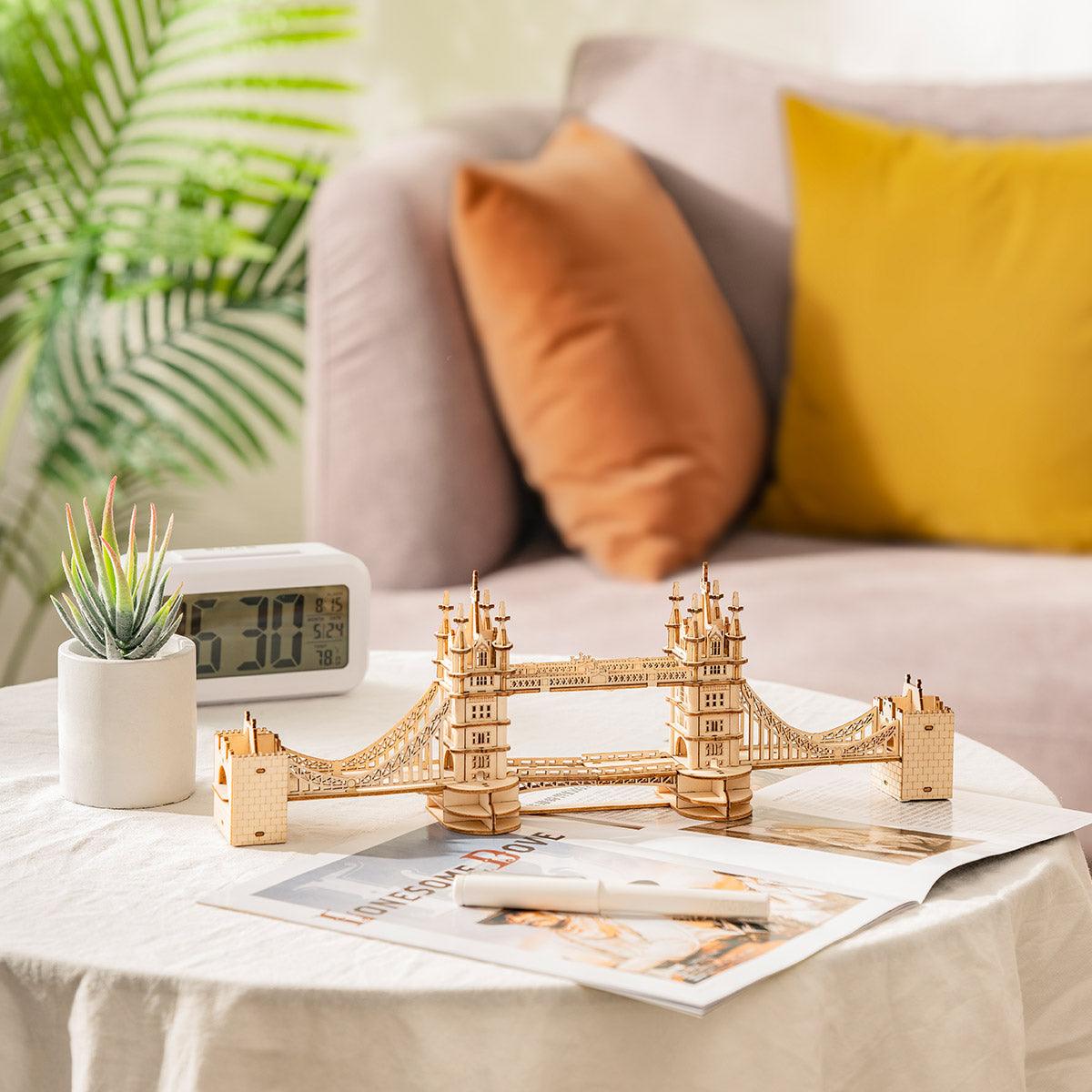 Illuminated Tower Bridge 3D Wooden Puzzle - 3D Wooden Puzzle by Extoril