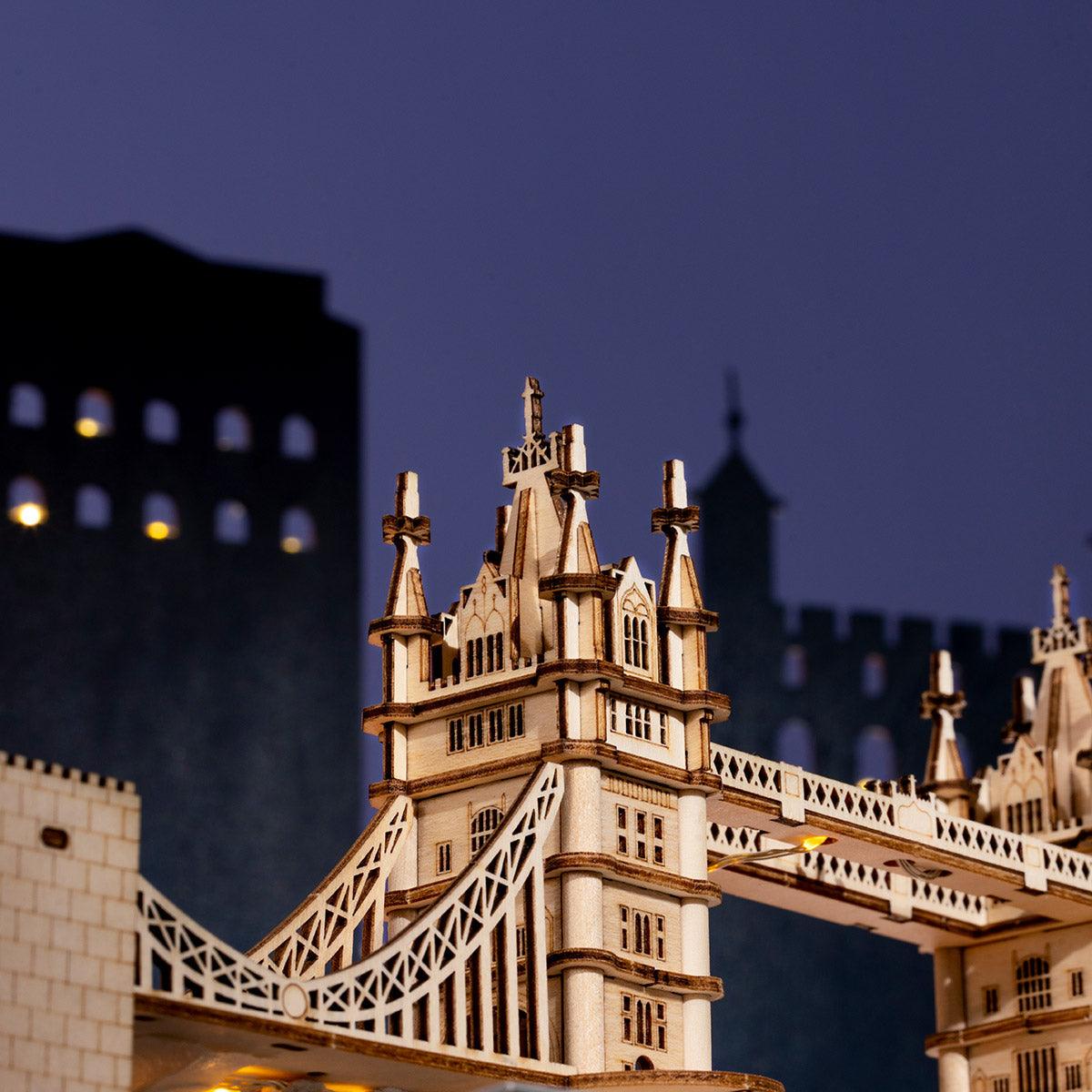 Illuminated Tower Bridge 3D Wooden Puzzle - 3D Wooden Puzzle by Extoril