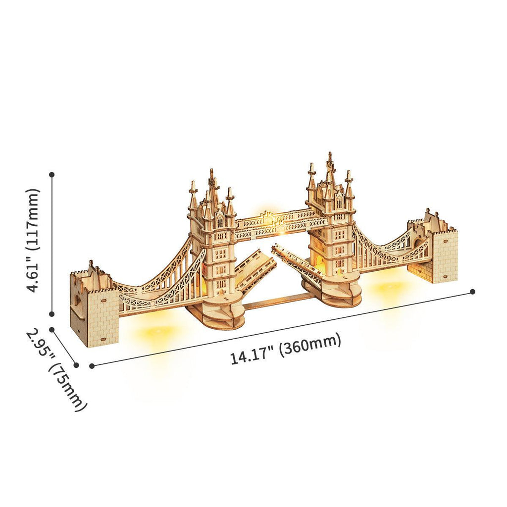 Illuminated Tower Bridge 3D Wooden Puzzle - 3D Wooden Puzzle by Extoril