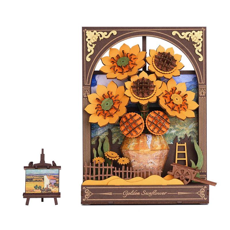 3D Wooden Sunflower Puzzle Night Light - DIY Flower by Extoril