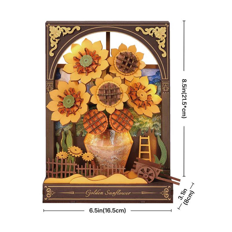 3D Wooden Sunflower Puzzle Night Light - DIY Flower by Extoril