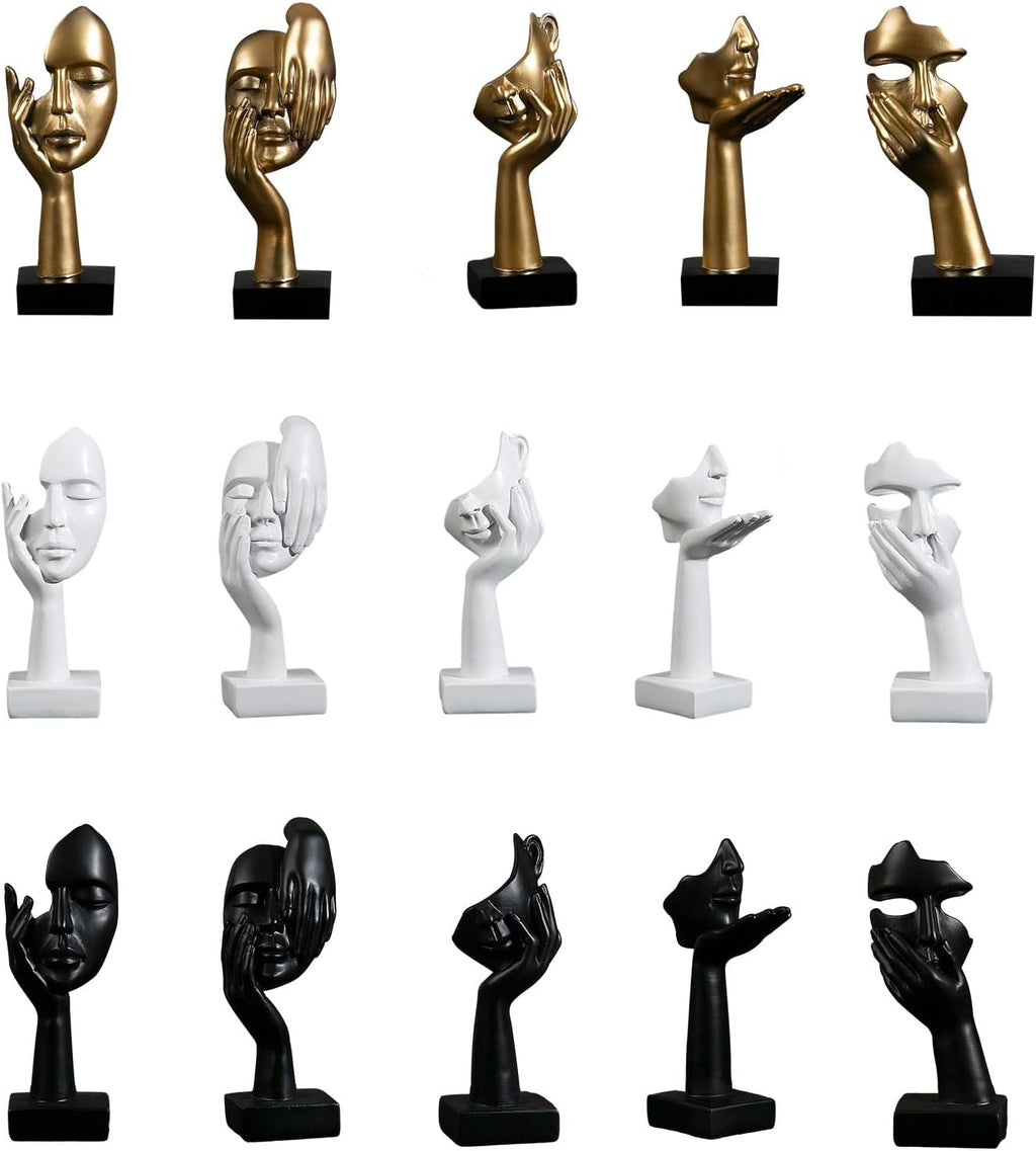 Abstract Face Sculpture Resin Thinker Statue - home decor by Extoril