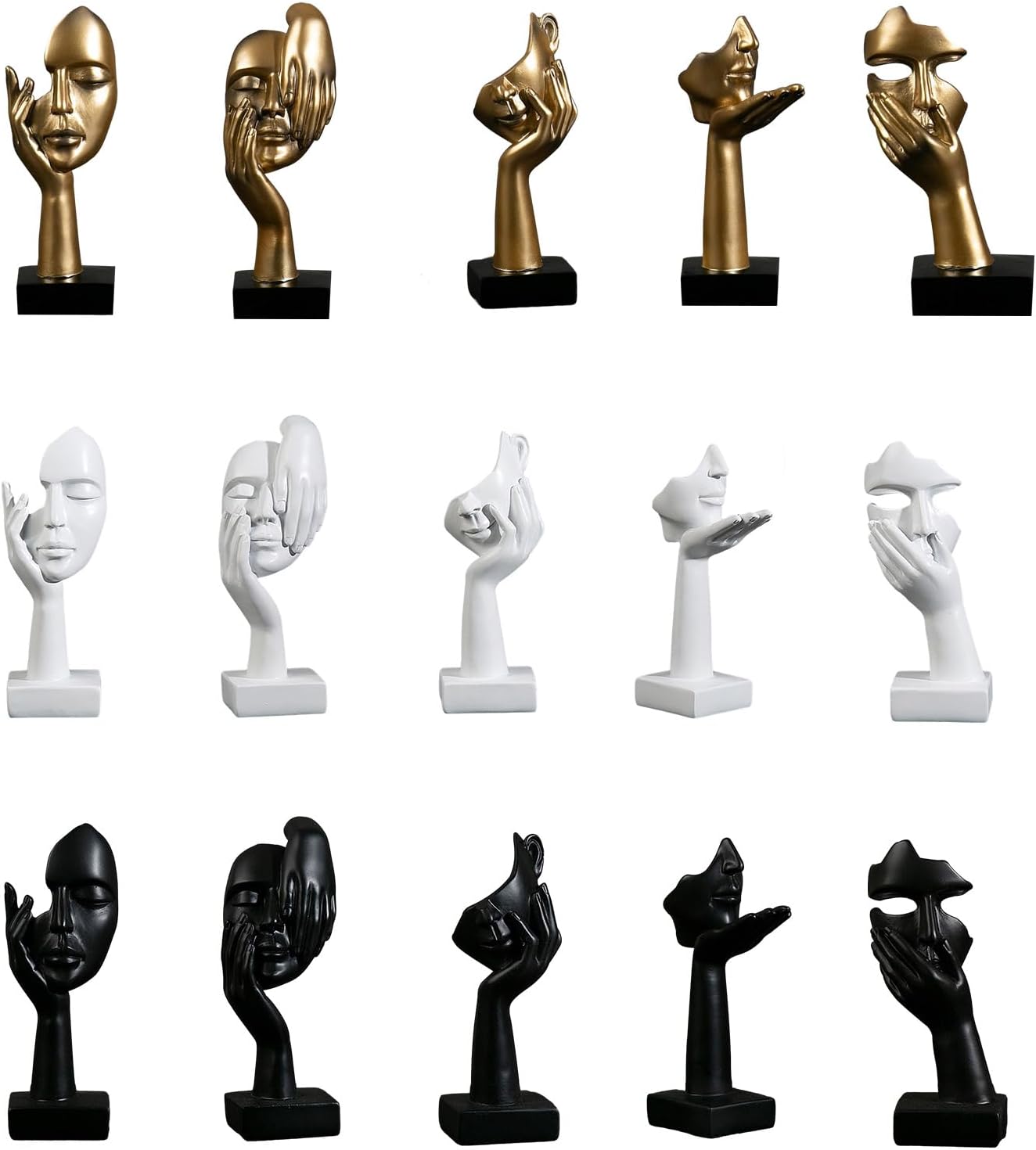 Abstract Face Sculpture Resin Thinker Statue - home decor by Extoril