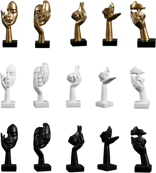 Abstract Face Sculpture Resin Thinker Statue - home decor by Extoril