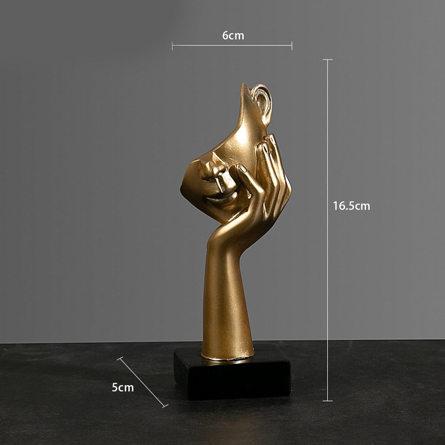 Abstract Face Sculpture Resin Thinker Statue - home decor by Extoril