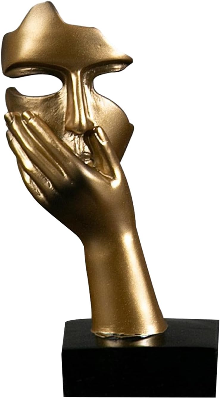 Abstract Face Sculpture Resin Thinker Statue - home decor by Extoril