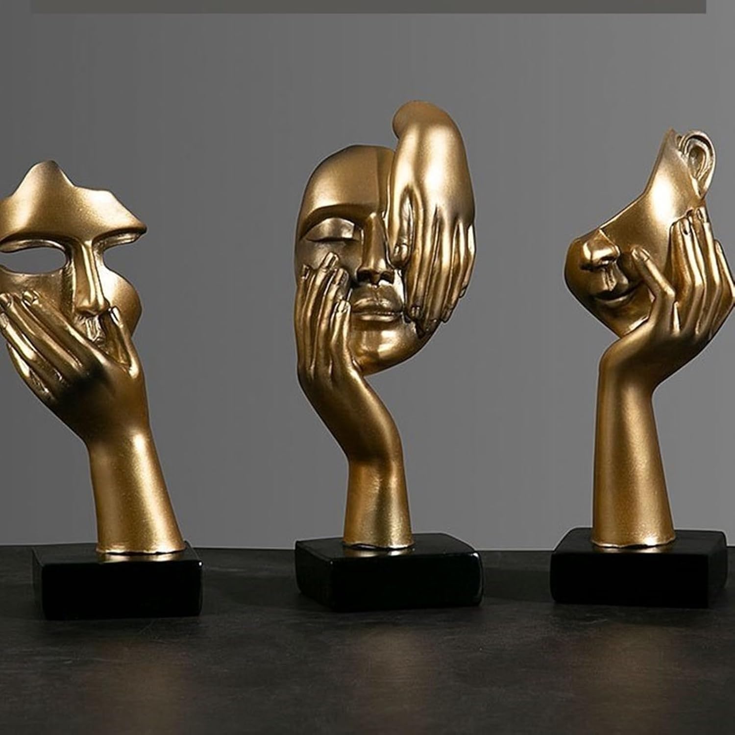 Abstract Face Sculpture Resin Thinker Statue - home decor by Extoril