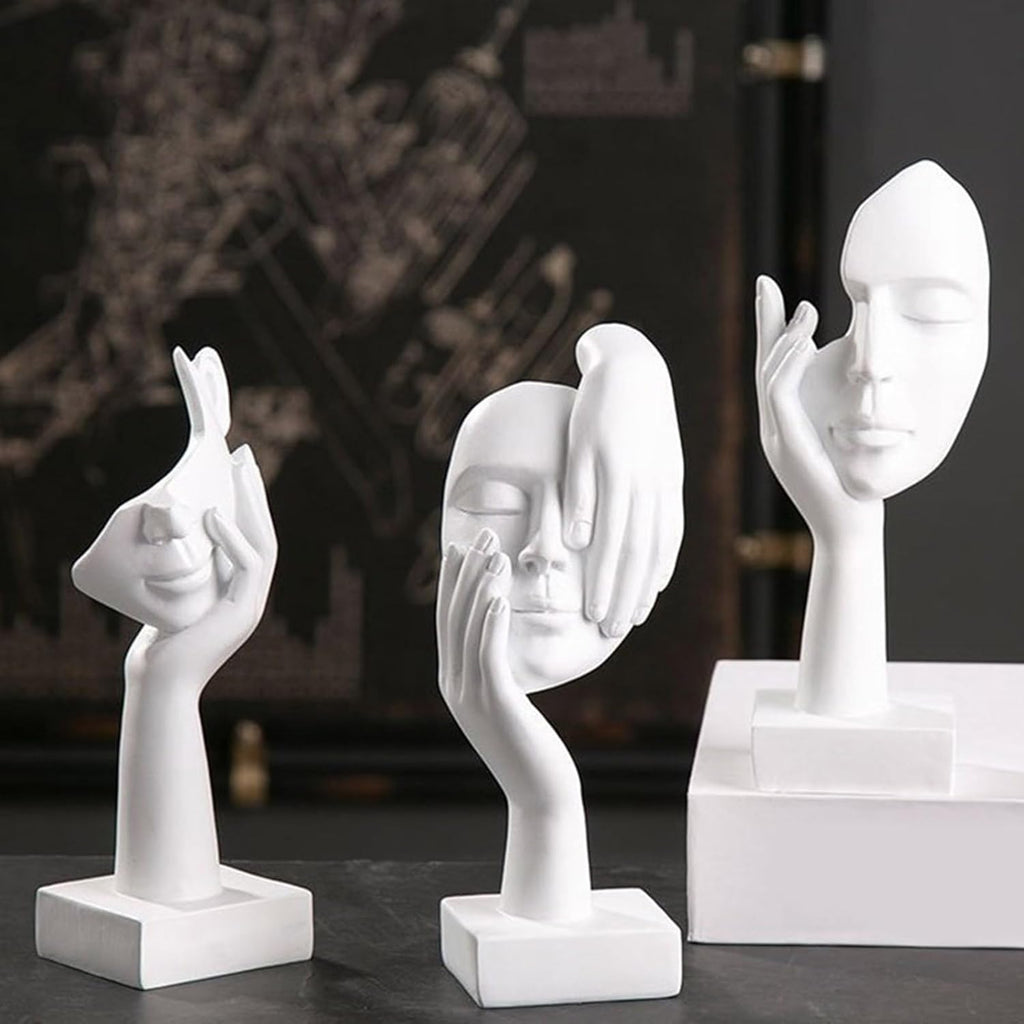 Abstract Face Sculpture Resin Thinker Statue - home decor by Extoril