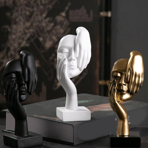 Abstract Face Sculpture Resin Thinker Statue - home decor by Extoril
