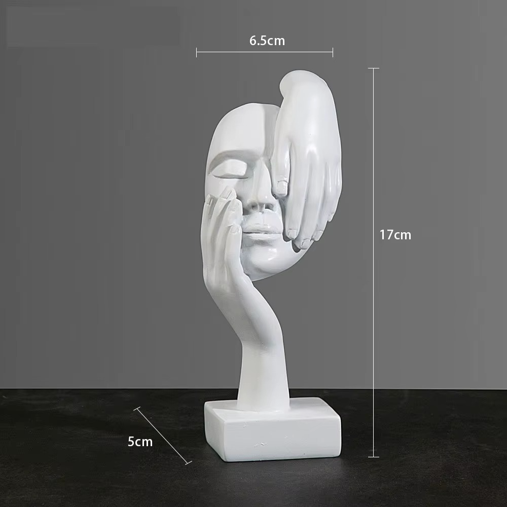 Abstract Face Sculpture Resin Thinker Statue - home decor by Extoril