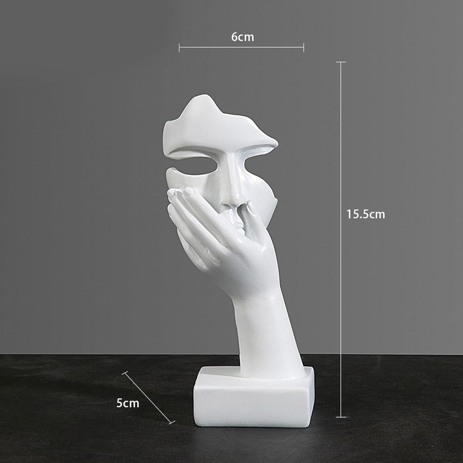 Abstract Face Sculpture Resin Thinker Statue - home decor by Extoril