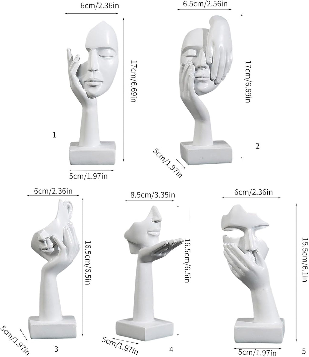 Abstract Face Sculpture Resin Thinker Statue - home decor by Extoril