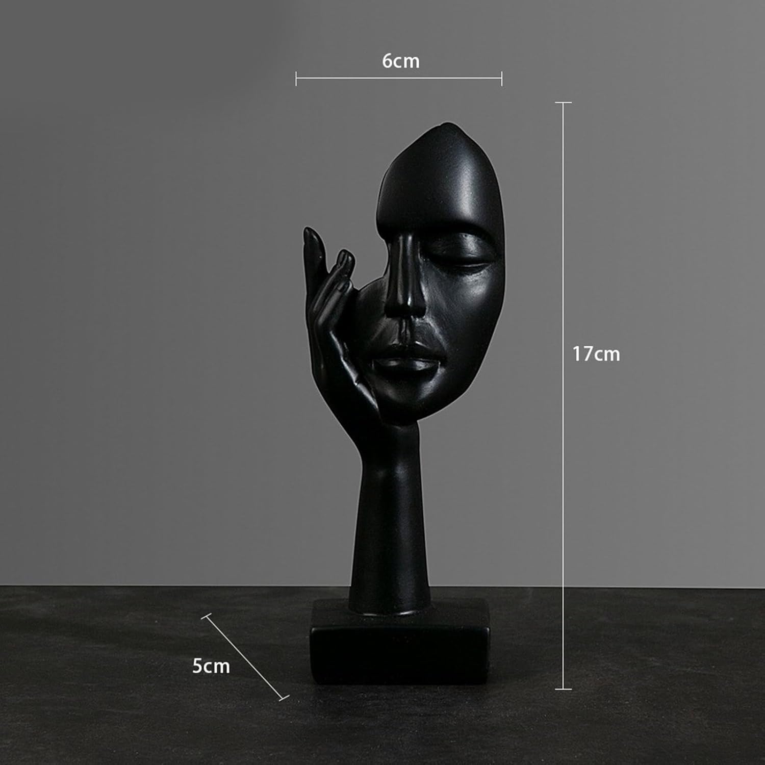 Abstract Face Sculpture Resin Thinker Statue - home decor by Extoril