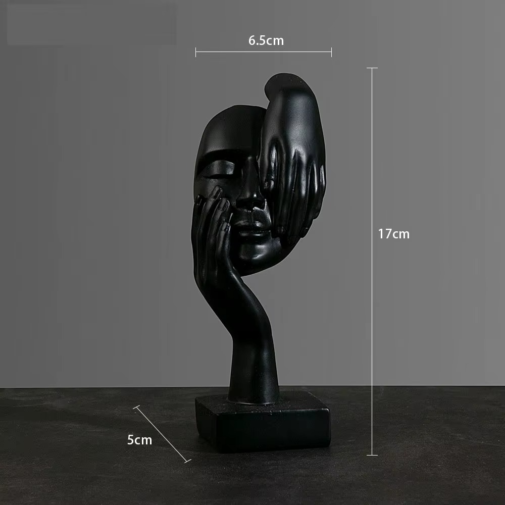 Abstract Face Sculpture Resin Thinker Statue - home decor by Extoril