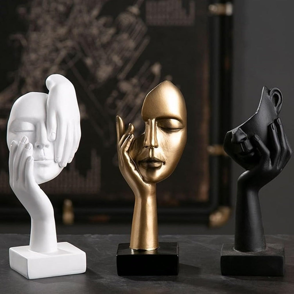 Abstract Face Sculpture Resin Thinker Statue - home decor by Extoril