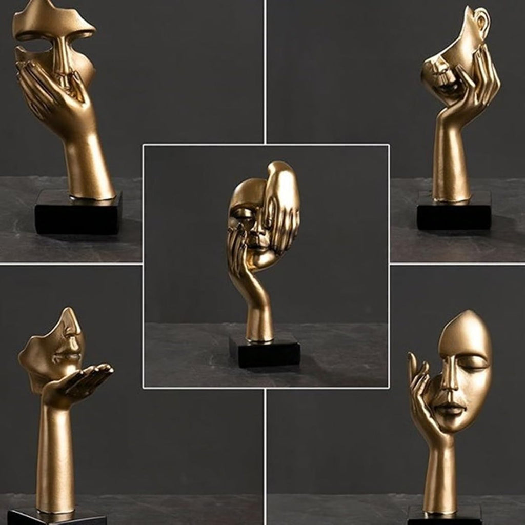 Abstract Face Sculpture Resin Thinker Statue - home decor by Extoril