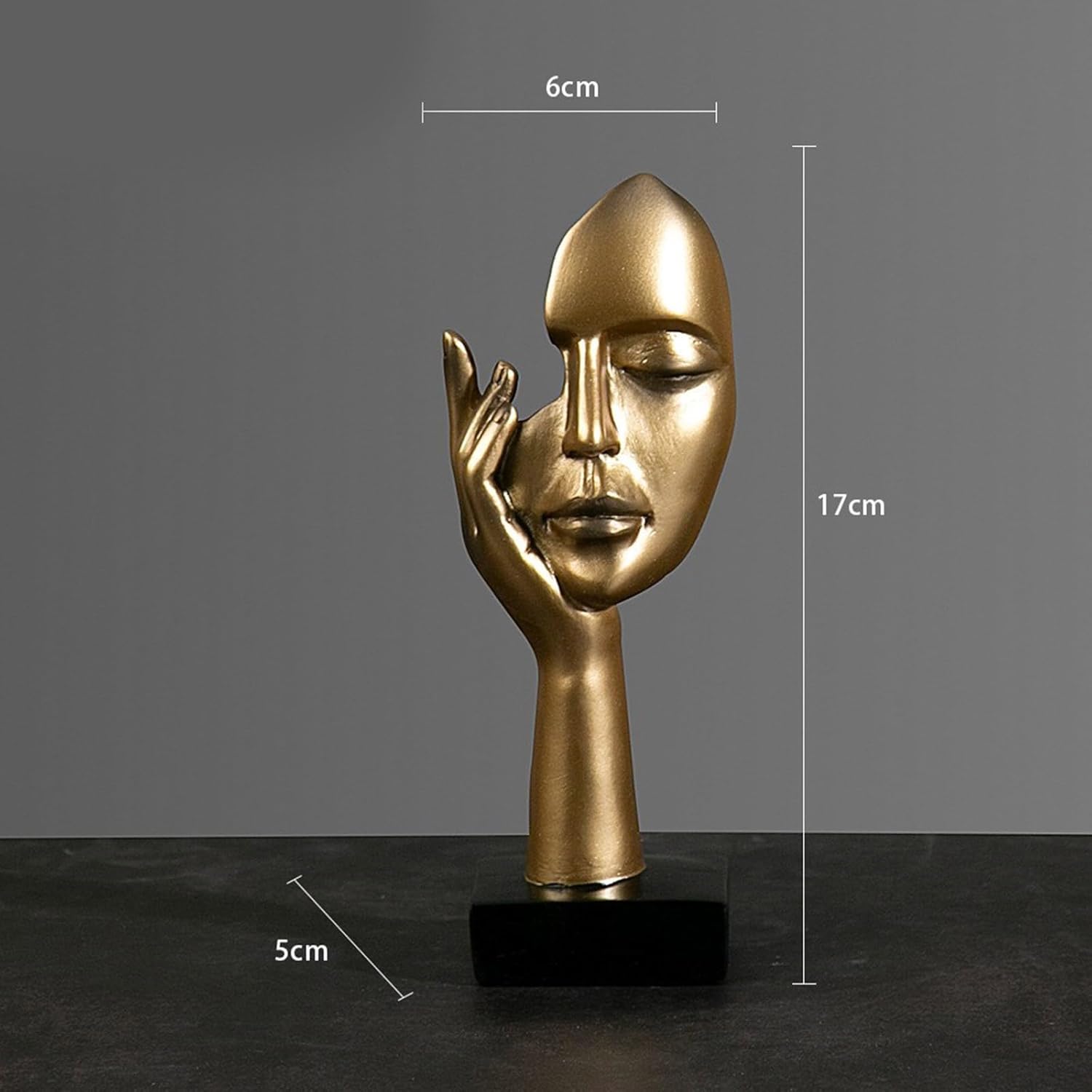 Abstract Face Sculpture Resin Thinker Statue - home decor by Extoril