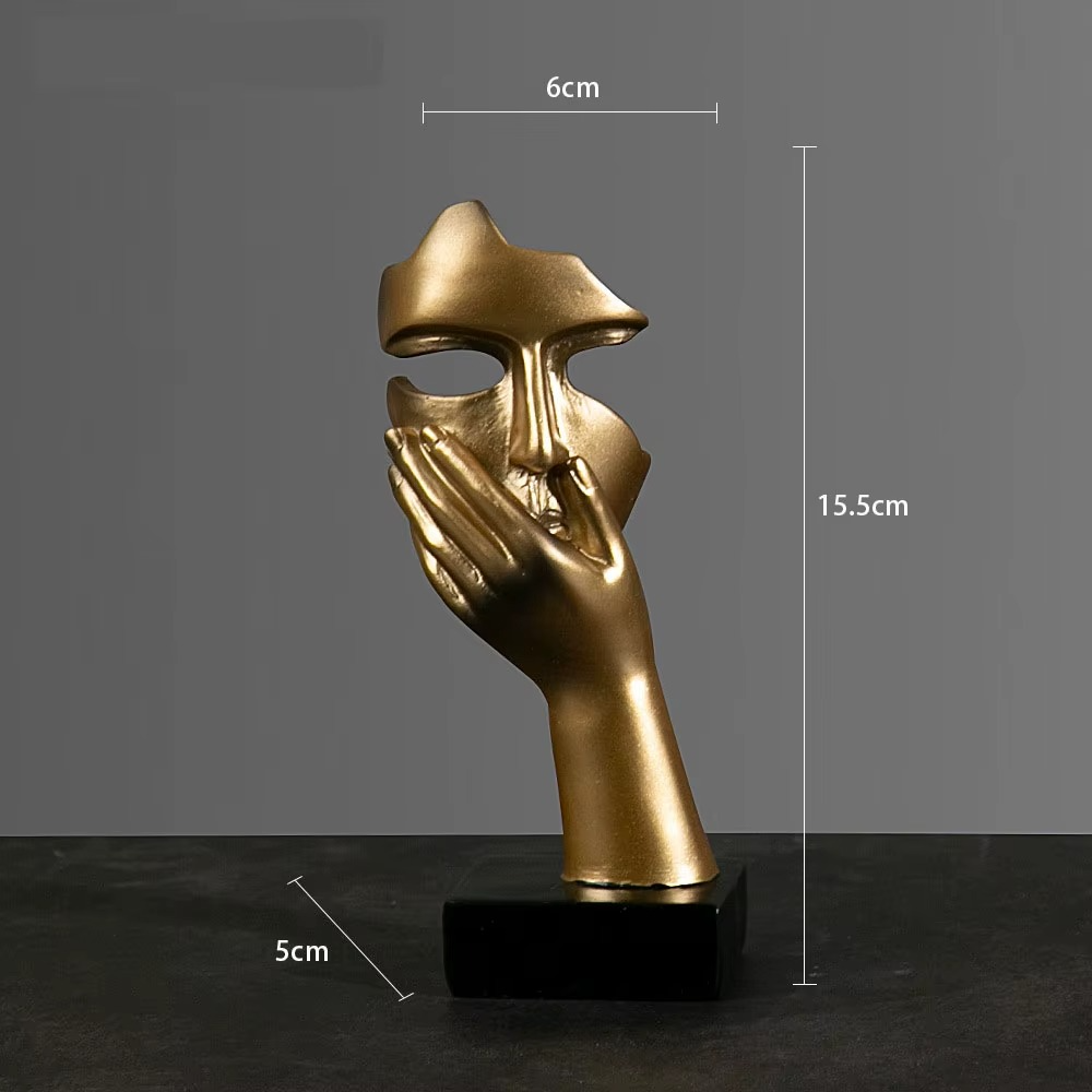 Abstract Face Sculpture Resin Thinker Statue - home decor by Extoril