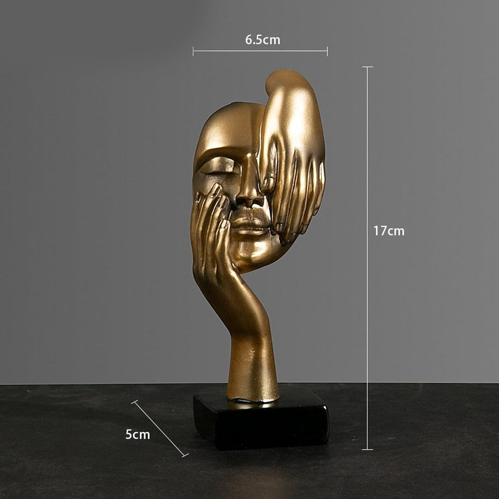 Abstract Face Sculpture Resin Thinker Statue - home decor by Extoril