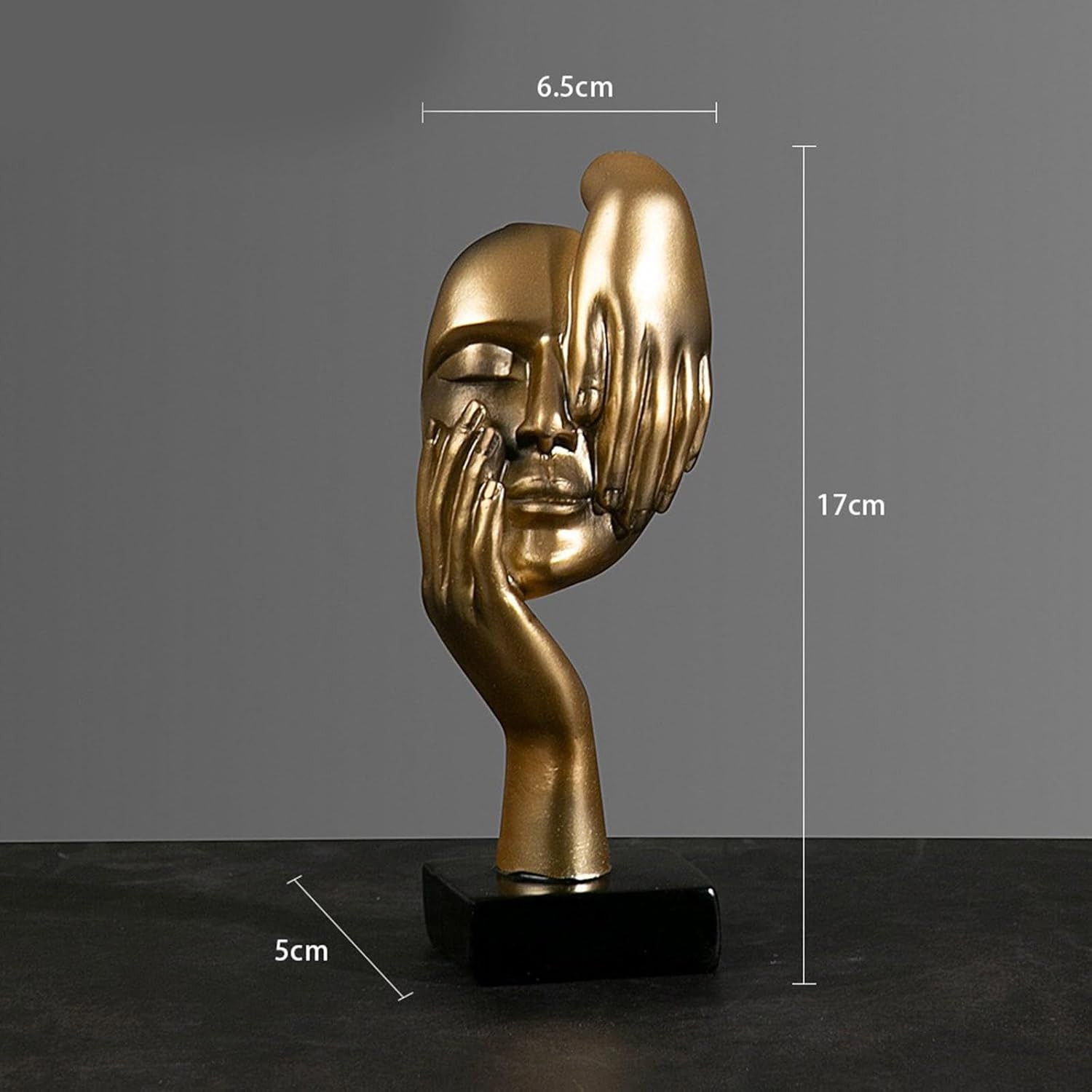 Abstract Face Sculpture Resin Thinker Statue - home decor by Extoril
