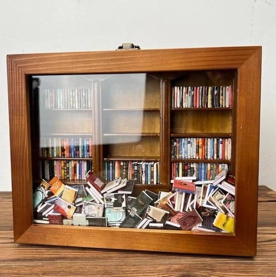 Original Anxiety Bookshelf with 260 Mini Books - DIY Booknooks by Extoril