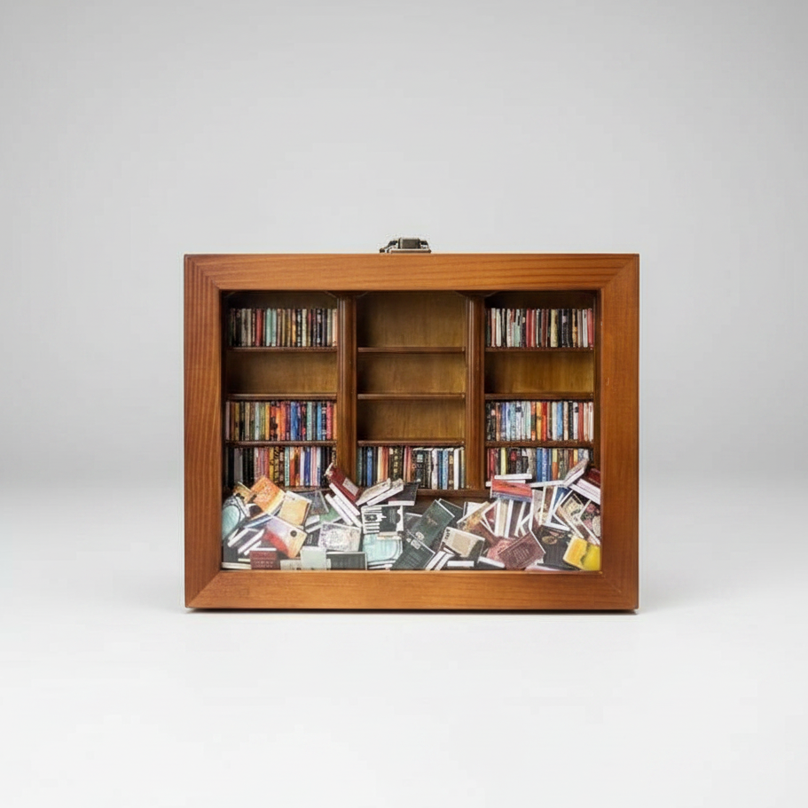 Original Anxiety Bookshelf with 260 Mini Books - DIY Booknooks by Extoril