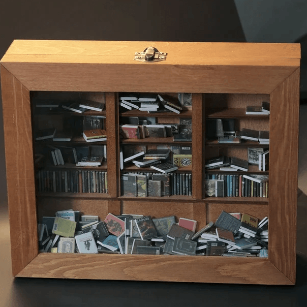 Original Anxiety Bookshelf with 260 Mini Books - DIY Booknooks by Extoril